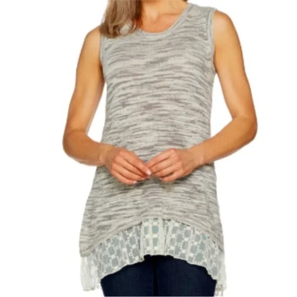 Lori Goldstein space dye sweater knit tank - Picture 1 of 7